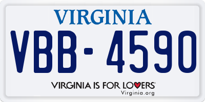 VA license plate VBB4590
