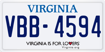VA license plate VBB4594