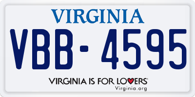 VA license plate VBB4595