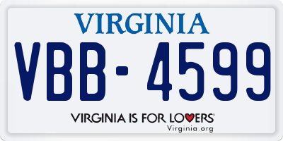 VA license plate VBB4599