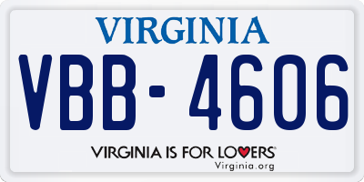 VA license plate VBB4606