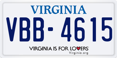 VA license plate VBB4615