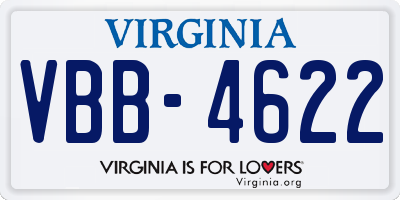 VA license plate VBB4622
