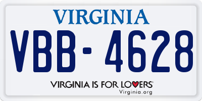 VA license plate VBB4628