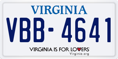 VA license plate VBB4641