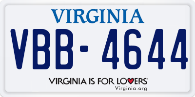 VA license plate VBB4644