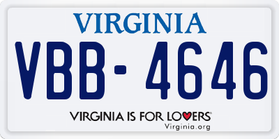 VA license plate VBB4646
