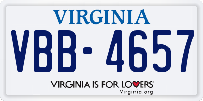 VA license plate VBB4657