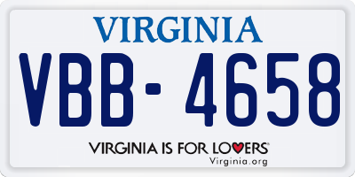VA license plate VBB4658