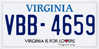 VA license plate VBB4659