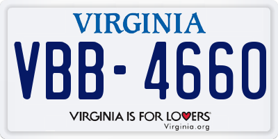 VA license plate VBB4660