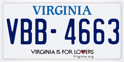 VA license plate VBB4663