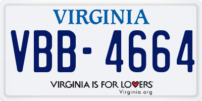 VA license plate VBB4664