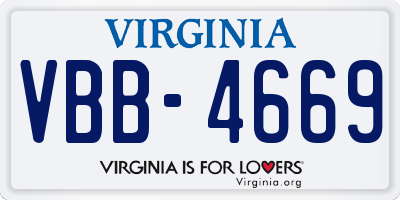 VA license plate VBB4669