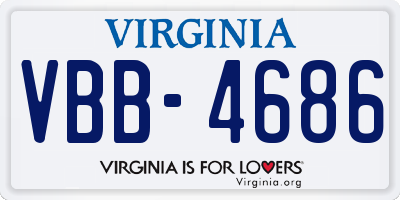 VA license plate VBB4686