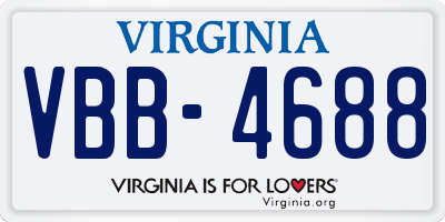 VA license plate VBB4688
