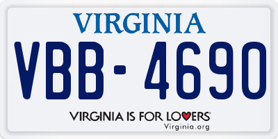 VA license plate VBB4690