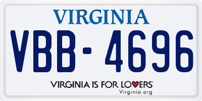 VA license plate VBB4696