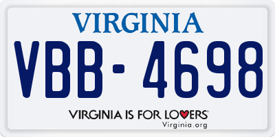 VA license plate VBB4698
