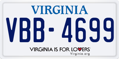 VA license plate VBB4699