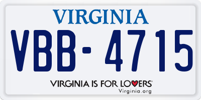 VA license plate VBB4715
