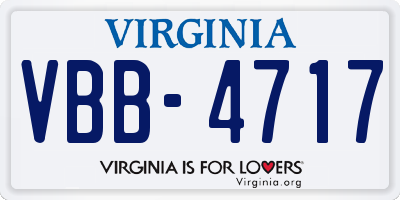 VA license plate VBB4717