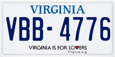 VA license plate VBB4776