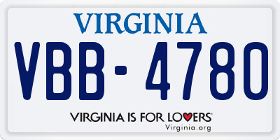 VA license plate VBB4780