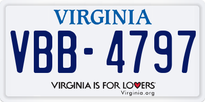 VA license plate VBB4797