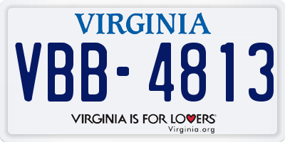 VA license plate VBB4813