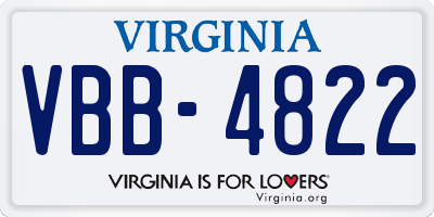 VA license plate VBB4822