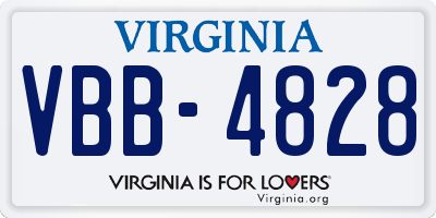 VA license plate VBB4828