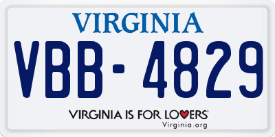 VA license plate VBB4829