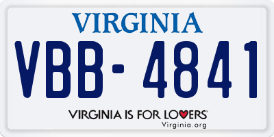 VA license plate VBB4841
