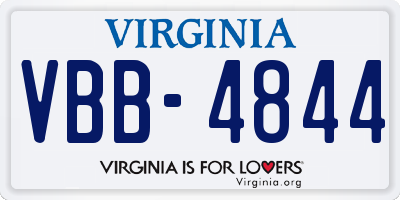 VA license plate VBB4844