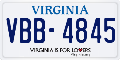 VA license plate VBB4845