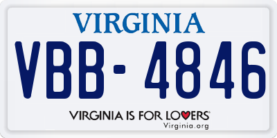 VA license plate VBB4846