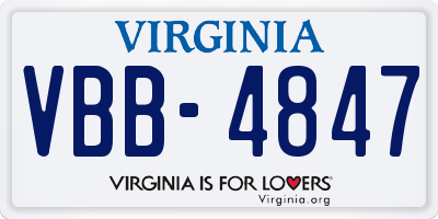 VA license plate VBB4847