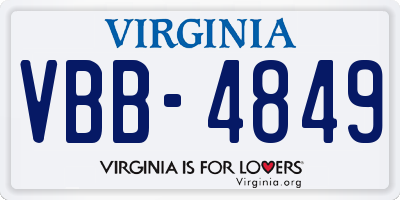 VA license plate VBB4849