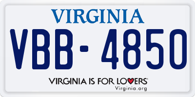 VA license plate VBB4850