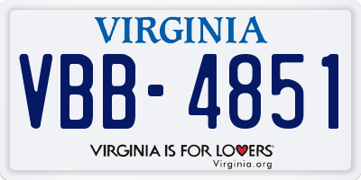 VA license plate VBB4851