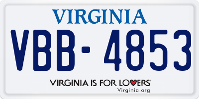 VA license plate VBB4853