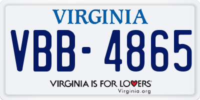 VA license plate VBB4865