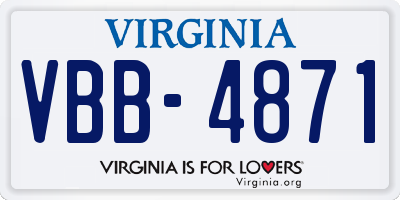 VA license plate VBB4871