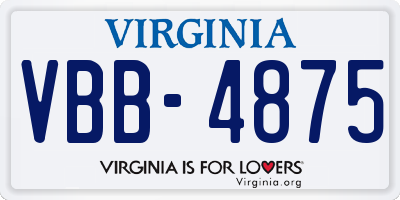 VA license plate VBB4875