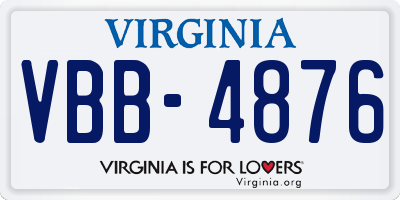 VA license plate VBB4876