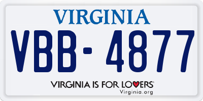 VA license plate VBB4877