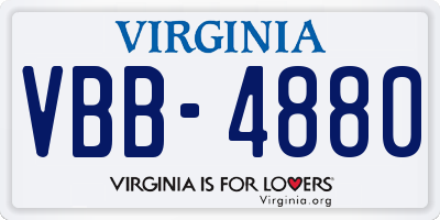 VA license plate VBB4880
