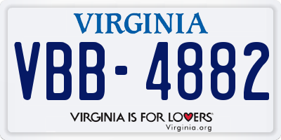 VA license plate VBB4882
