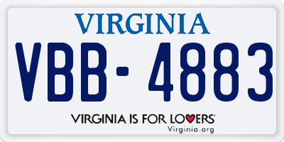 VA license plate VBB4883